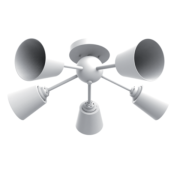 STROPNA SVETILKA JUDY fi 540 mm E27 5X60W BELA ALI ČRNA