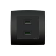 DVOJNA USB VTIČNICA CITY BELA, ŠAMPANJSKA METALIK ALI ANTRACITNA