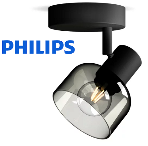 retro-vintage-enojni-reflektor-e14-črni-philips