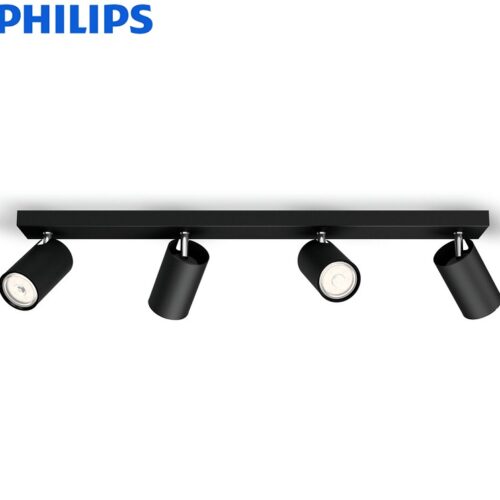 četverni-reflektor-gu10-philips-črni