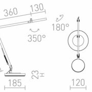 ZATEMNILNA NAMIZNA LED SVETILKA EMA 10W 3000K BELA ALI ČRNA
