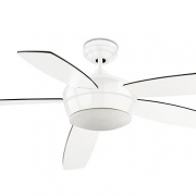 STROPNI VENTILATOR S SVETILKO SAMAL fi 1320 mm E27 2X40W BELI ALI BRUŠEN NIKELJ