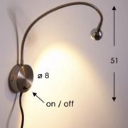 STENSKA LED SVETILKA S STIKALOM SERPENT 3W 3000K