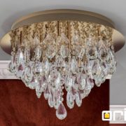 KRISTALNA STROPNA SVETILKA CELESTE fi 450 mm G9 9X40W KROM ALI ZLATA