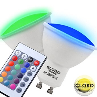 GU10 RGB LED SIJALKA 3,5W/2 KOSA Z DALJINSKIM UPRAVLJANJEM