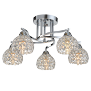 KRISTALNA STROPNA SVETILKA LIZA fi 500 mm E14 5X11W V DVEH BARVAH