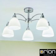 STROPNA SVETILKA SUSAN fi 500 mm E14 5X40W NIKELJ ALI MESING