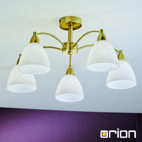 STROPNA SVETILKA SUSAN fi 500 mm E14 5X40W NIKELJ ALI MESING