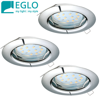 led-vgradne-luči-svetila-gu-10-set-treh-svetilk-eglo-ohišje-krom led-vgradne-luči-svetila-gu-10-set-treh-svetilk-eglo-ohišje-krom