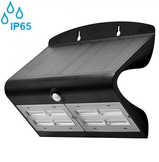 SOLARNA STENSKA SENZORSKA LED SVETILKA 6,8W 4000K BELA ALI ČRNA IP65