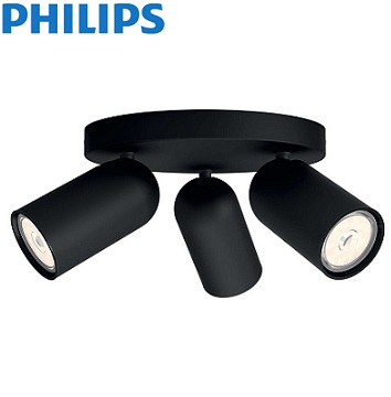 trojni-spot-reflektor-gu10-philips-črni