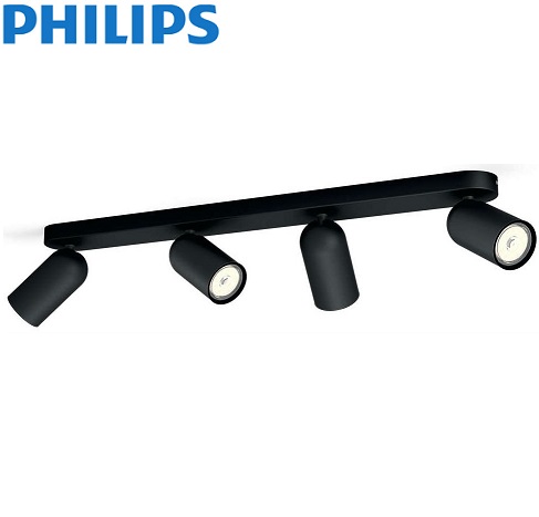četverni-spot-reflektor-gu10-philips-črni