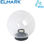 zunanja-okrogla-bučka-za-na-steber-ograje-ip65-transparentna-prozorna-e27-fi-250-mm