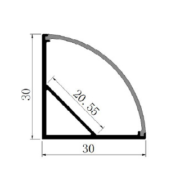 KOTNI ALU PROFIL ALU006B 2 METRA 30X30 mm