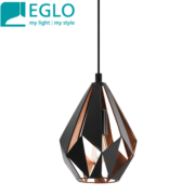 VISEČA SVETILKA CARLTON 805 mm E27 3X60W ČRNA/BAKRENA