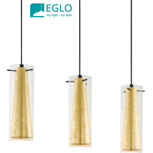 trojna-viseča-svetilka-zlata