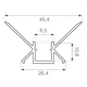 VGRADNI ALU PROFIL ZA NOTRANJI VOGAL 2 METRA