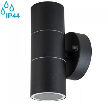 vrtna-stenska-fasadna-svetilka-gu10-ip44-črna-dvojni-snop-dol-in-gor