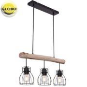 VISEČA SVETILKA Z LESOM MINA 500 mm E27 3X40W