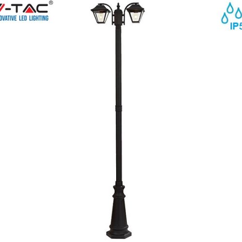 cestna-vrtna-ulična-klasična-trojna-svetilka-e27-ip44-črna