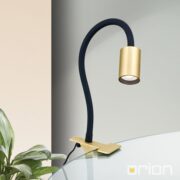 LED SVETILKA S ŠČIPALKO KURT 5W 3000K SATIN ALI MESING