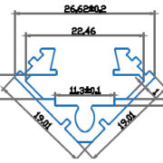 KOTNI ALU PROFIL SET 2X2m Z MAT DIFUZORJEM