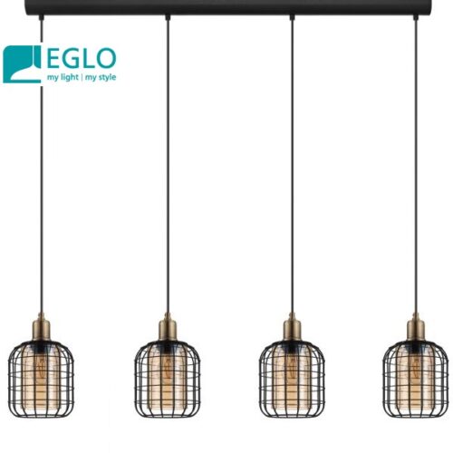 viseča-retro-vintage-svetilka-steklo-kovina-LESTENEC-EGLO