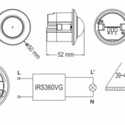 VGRADNI MIKROVALOVNI SENZOR 360° IRS036VG