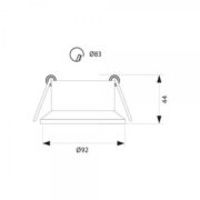 VGRADNA SVETILKA LUX VGO fi 92 mm GU10