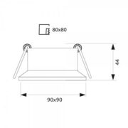 VGRADNA SVETILKA LUX VGK 90X90 mm GU10