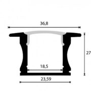 VGRADNI ALU PROFIL ALU3628 2 METRA