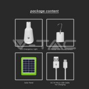 SOLARNA/AKUMULATORSKA LED SIJALKA 2W/7W NASTAVLJIVA BARVA SVETLOBE