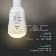 SOLARNA/AKUMULATORSKA LED SIJALKA 2W/7W NASTAVLJIVA BARVA SVETLOBE