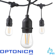 SVETLOBNA VERIGA 14,4 METROV E27 15X40W IP65 BELA ALI ČRNA