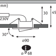 ZATEMNILNA VGRADNA LED SVETILKA CALLA fi 90 mm SET 3X5,2W 4000K IP65 V DVEH BARVAH