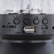 AKUMULATORSKA NAMIZNA DISCO LED SVETILKA Z ZVOČNIKOM VELI 125 mm 3+3W