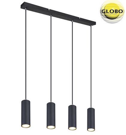 viseča-gu10-svetilka-lestenec-črni