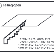 VGRADNI LED PANEL SHAUN 220X220 mm 18W BELI ALI ČRNI
