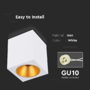 NADGRADNA SPOT SVETILKA 100X100 mm GU10 V DVEH BARVAH