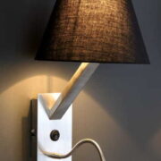 STENSKA SVETILKA S STIKALOM ORLANDO E27 1X40W+1W LED BELA ALI ČRNA