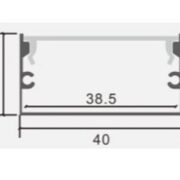 NADGRADNI ALU PROFIL 2 METRA 40 mm ALU ALI ČRNI
