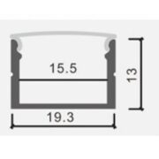 NADGRADNI ALU PROFIL 2 METRA 19,3 mm