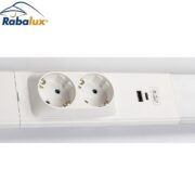PODELEMENTNA KOTNA SVETILKA Z DVEMA VTIČNICAMA, STIKALOM USB+MICRO USB BILAL 600 mm 18W 4000K