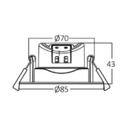 ZATEMNILNA VGRADNA LED SVETILKA SPOTLED fi 85 mm 7W 3000K DO 6000K BELA ALI ČRNA