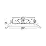 ZATEMNILNI VGRADNI LED PANEL fi 85 mm 4W IP40 BELI ALI ČRNI
