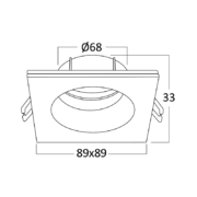 VGRADNA SVETILKA TETRA 89X89 mm GU5,3/MR16 BELA ALI ČRNA IP54