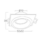 VGRADNA SVETILKA ALFA 92X92 mm GU5,3/MR16 V ŠTIRIH BARVAH