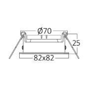 VGRADNA SVETILKA MITTO 82X82 mm GU5,3/MR16 V TREH BARVAH
