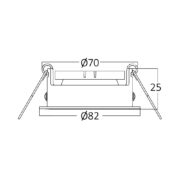 VGRADNA SVETILKA MITTO fi 82 mm GU5,3/MR16 V TREH BARVAH
