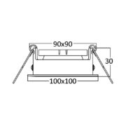 VGRADNA SVETILKA BETA 100X100 mm GU10 BELA ALI ČRNA